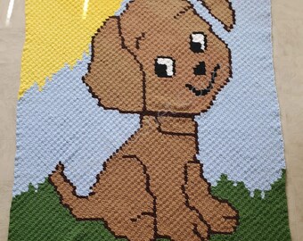 Puppy Twin C2C Crochet Pattern, Written Row Counts, C2C Graphs, Corner to Corner, Crochet Pattern, C2C Graph
