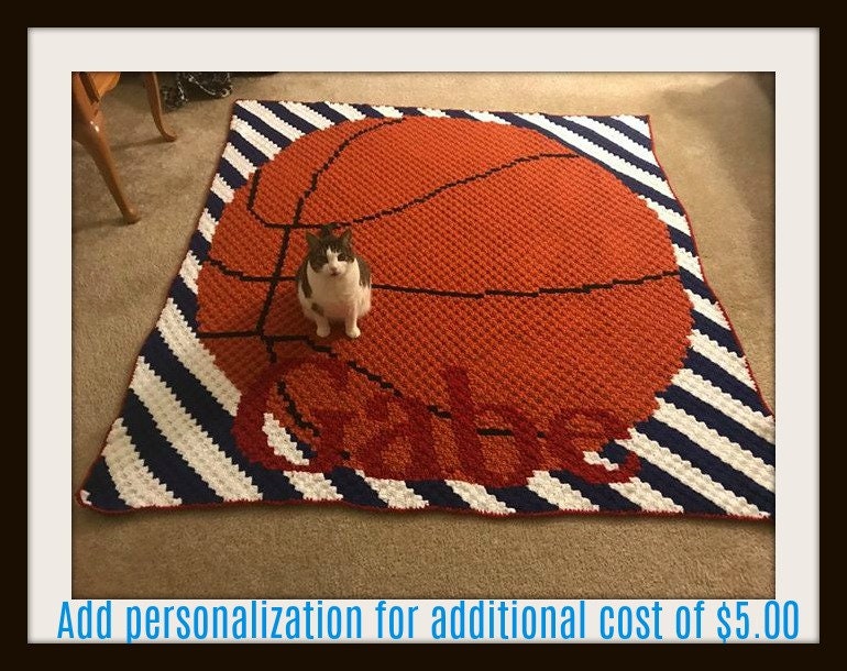 Basketball Stripes Afghan C2C Crochet Pattern, Written Row by Row