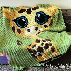 Baby Giraffe Afghan C2C Crochet Pattern, Written Row Counts, C2C Graphs, Corner to Corner, Crochet Pattern, C2C Graph