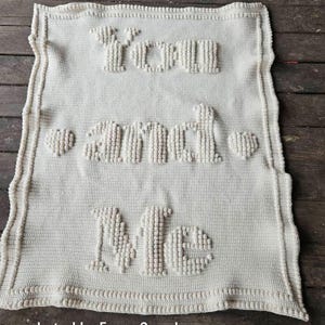 You and Me Afghan Bobble Stitch Crochet Pattern, Row by Row Written and Graph Included