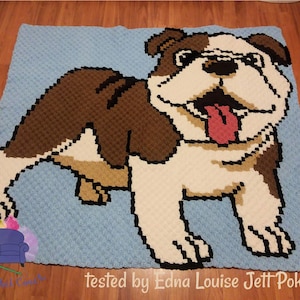 English Bulldog Blanket C2C Crochet Pattern, Written Row Counts, C2C Graphs, Corner to Corner, Crochet Pattern, C2C Graph