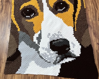 Beagle Blanket C2C Crochet Pattern, Written Row Counts, C2C Graphs, Corner to Corner, Crochet Pattern, C2C Graph