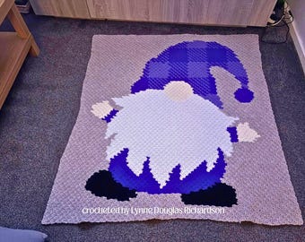 Moonbeam Gnome Afghan C2C Crochet Pattern, Graph and Written Row by Row Included