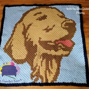 Golden Retriever Afghan C2C Crochet Pattern, Written Row Counts, C2C Graphs, Corner to Corner, Crochet Pattern, C2C Graph