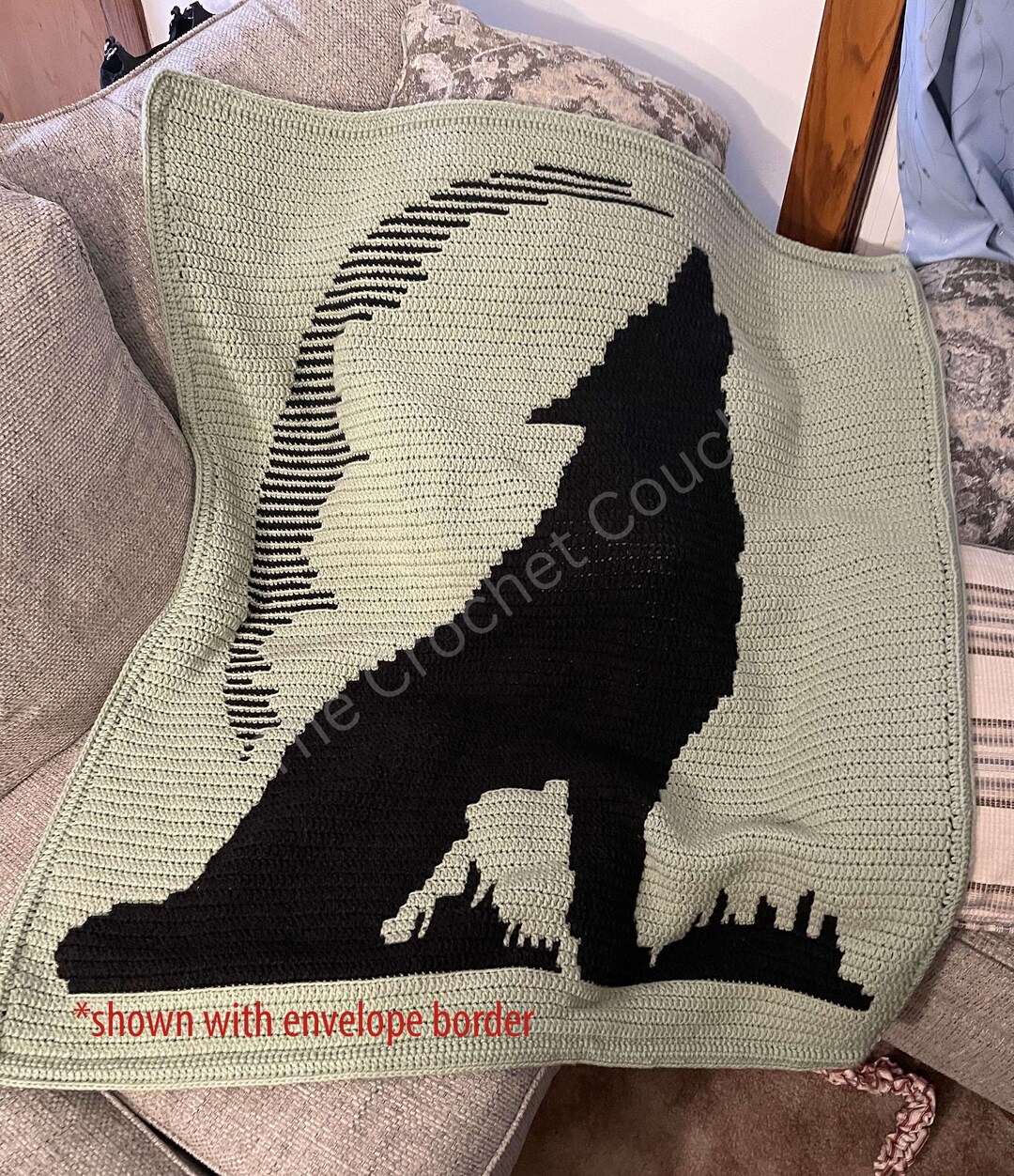 Wolf Howling Baby Afghan Crochet Pattern Unique Baby Blanket Design