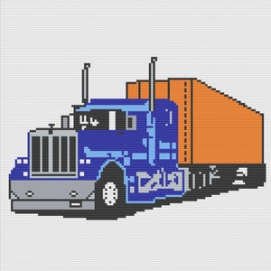 Semi Truck Afghan C2C Graphgan Pattern, Written Row by Row, Color Counts, Instant Download, C2C Pattern, C2C Crochet Pattern, C2C Graph