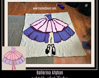 Ballerina Afghan, C2C Crochet Pattern, Written Row Counts, C2C Graphs, Corner to Corner, Crochet Pattern, C2C Graph