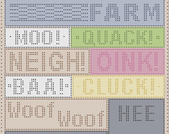 Down on the Farm Afghan Bobble Stitch Crochet Pattern, Written Row by Row, Color Counts, Instant Download, Graphgan Pattern