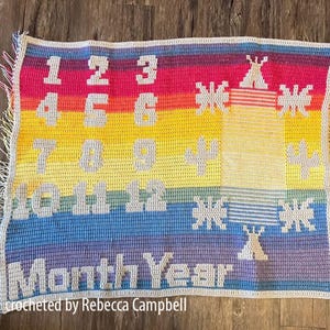 Baby Photo Prop Afghan Mosaic Crochet Pattern, Graph and Written row by row pattern for Overlay Mosaic