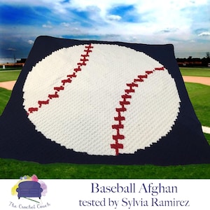 Baseball Afghan C2C Crochet Pattern, Written Row Counts, C2C Graphs, Corner to Corner, Crochet Pattern, C2C Graph