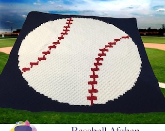 Baseball Afghan C2C Crochet Pattern, Written Row Counts, C2C Graphs, Corner to Corner, Crochet Pattern, C2C Graph