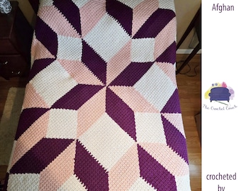 Carpenter Wheel Afghan, King Size C2C Crochet Pattern, Written Row Counts, C2C Graphs, Corner to Corner, Crochet Pattern, C2C Graph