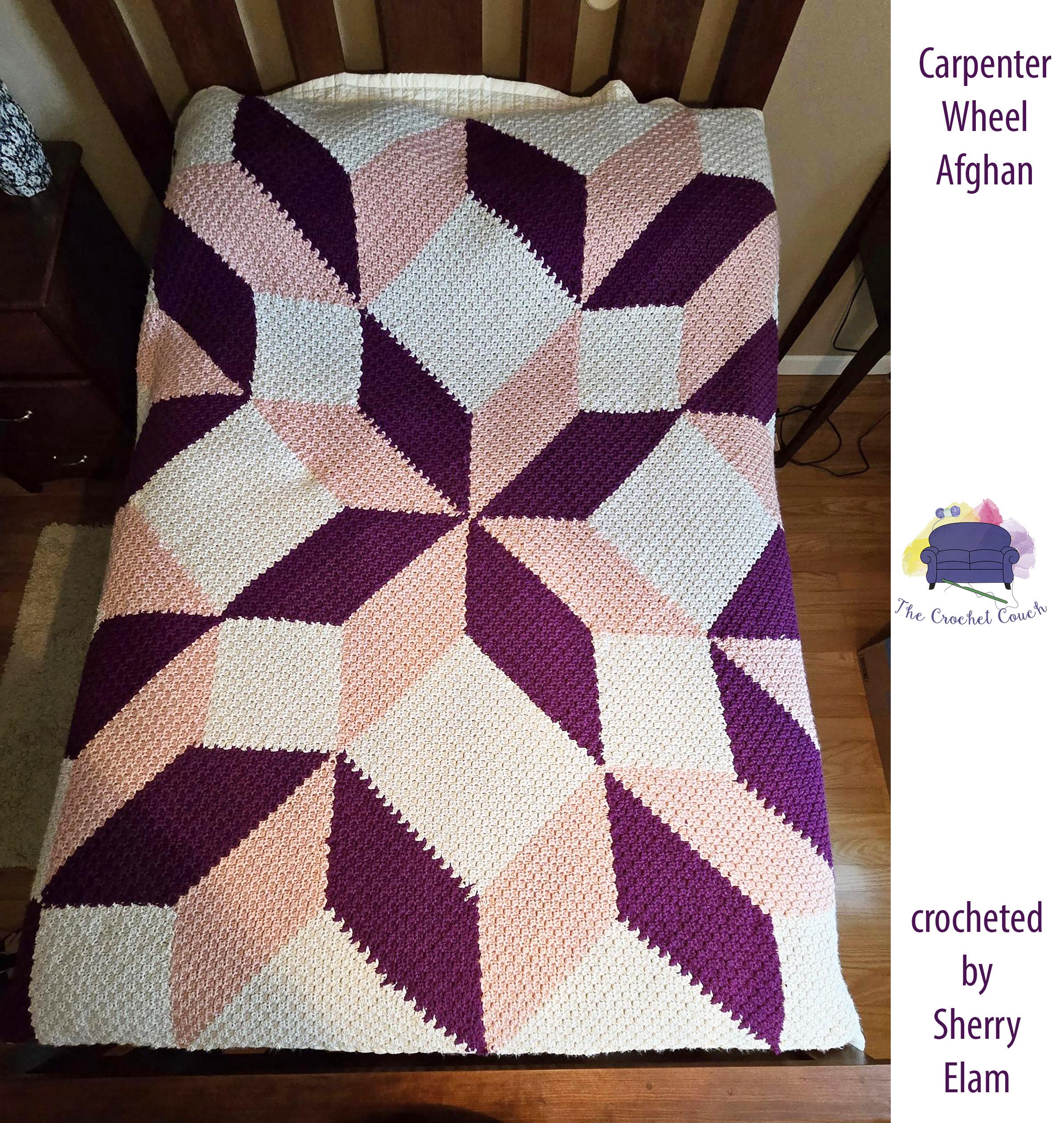 Carpenter Wheel Afghan King Size C2C Crochet Pattern Written Row Counts C2C Graphs Corner to Corner Crochet Pattern C2C Graph Etsy