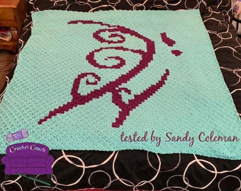 Semicolon Butterfly Afghan, C2C Crochet Pattern, Written Row by Row, Color Counts, Instant Download, C2C Graph, C2C Pattern, Graphgan