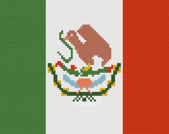 Mexico Flag Afghan C2C Crochet Pattern, Written Row Counts, C2C Graphs, Corner to Corner, Crochet Pattern, C2C Graph