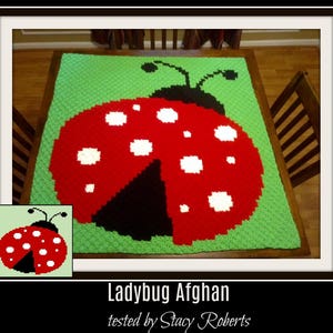 Ladybug Baby Afghan C2C Crochet Pattern, Written Row Counts, C2C Graphs, Corner to Corner, Crochet Pattern, C2C Graph