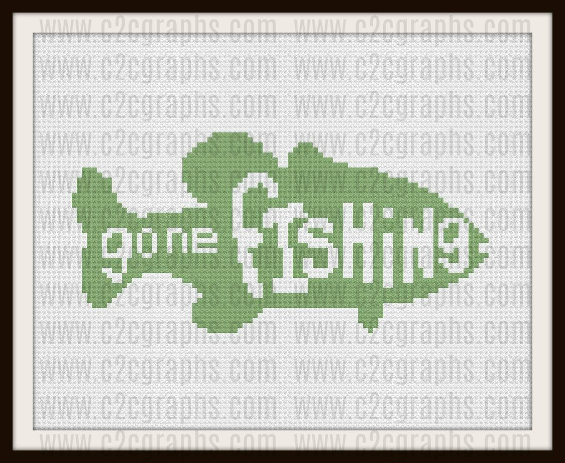 Gone Fishing Afghan, C2C Crochet Pattern, Written Row Counts, C2C