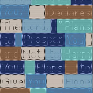 Jeremiah 29:11 Afghan, Bobble Crochet Pattern, Graph and Written Row by Row Included image 3