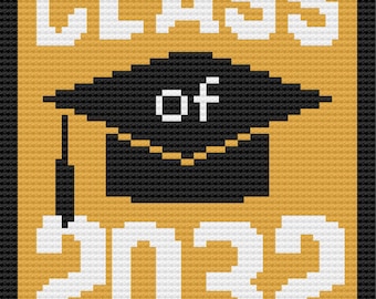 Class of 2032 Afghan C2C Crochet Pattern, Written Row Counts, C2C Graphs, Corner to Corner, Crochet Pattern, C2C Graph