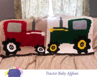 Tractor Baby Blanket, C2C Crochet Pattern, Written Row Counts, C2C Graphs, Corner to Corner, Crochet Pattern, C2C Graph