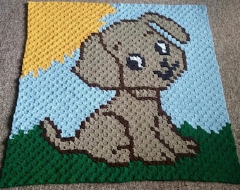 Puppy Baby Afghan C2C Crochet Pattern, Written Row Counts, C2C Graphs, Corner to Corner, Crochet Pattern, C2C Graph