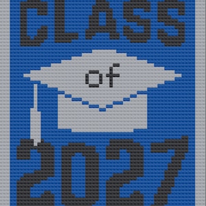 Class of 2027 afghan C2C Crochet Pattern, Written Row Counts, C2C Graphs, Corner to Corner, Crochet Pattern, C2C Graph