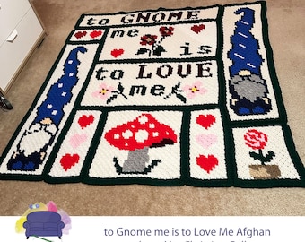 Gnome Me Love Me C2C Crochet Pattern, Written Row Counts, C2C Graphs, Corner to Corner, Crochet Pattern, C2C Graph