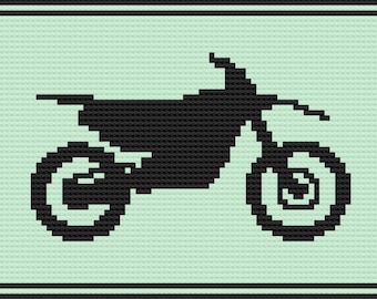Dirt Bike No Rider Afghan C2C Crochet Pattern, Written Row Counts, C2C Graphs, Corner to Corner, Crochet Pattern, C2C Graph