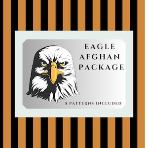 Set of 5 Eagle Afghan Patterns C2C Crochet Pattern, Graph and Written row by row pattern