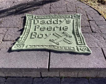 Daddy's Peerie Boy Afghan Bobble Crochet Pattern, Graph and Written Row by Row Included