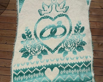 Promise of Forever Afghan, Overlay Mosaic Crochet Pattern, Graph and Written Row by Row Included