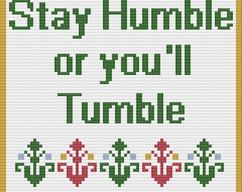 Stay Humble or You'll Tumble Afghan C2C Crochet Pattern, Written Row by Row, Color Counts, Instant Download, C2C Graph, C2C Pattern