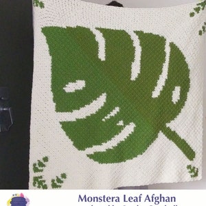 Monstera Leaf Afghan C2C Crochet Pattern, Written Row Counts, C2C Graphs, Corner to Corner, Crochet Pattern, C2C Graph