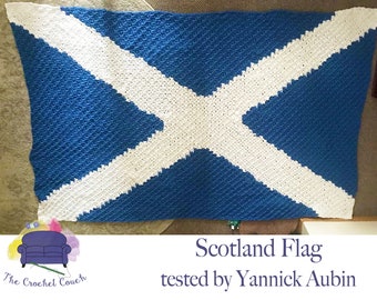 Scotland Flag Afghan and Pillow, C2C Crochet Pattern, Written Row Counts, C2C Graphs, Corner to Corner, Crochet Pattern, C2C Graph