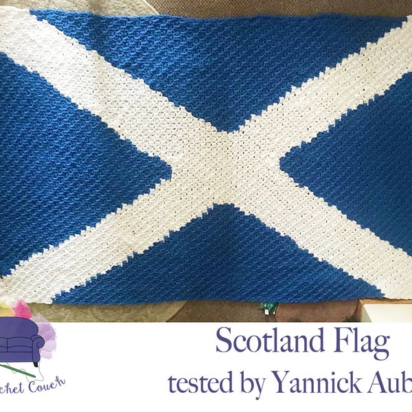Scotland Flag Afghan and Pillow, C2C Crochet Pattern, Written Row Counts, C2C Graphs, Corner to Corner, Crochet Pattern, C2C Graph