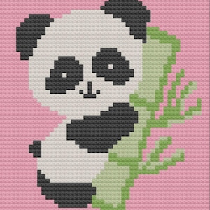 Panda Bamboo Baby Afghan C2C Crochet Pattern, Graph and Written Row by Row Included image 6