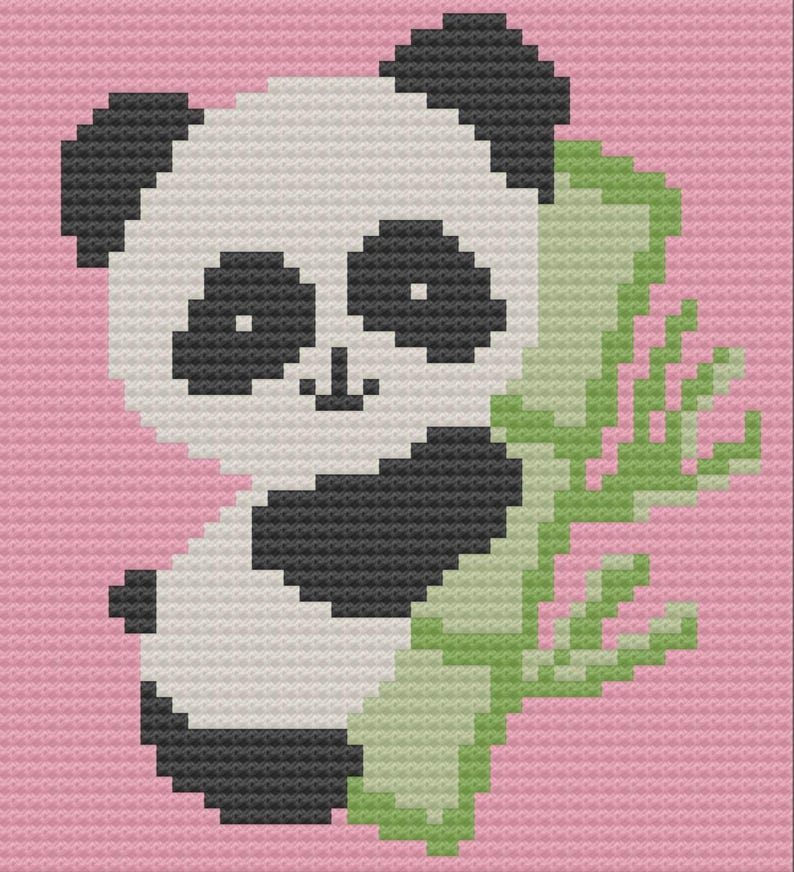Panda Bamboo Baby Afghan C2C Crochet Pattern, Graph and Written Row by Row Included image 6