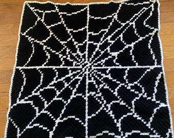 Spiderweb Afghan C2C Crochet Pattern, Graph and Written Row by Row Included