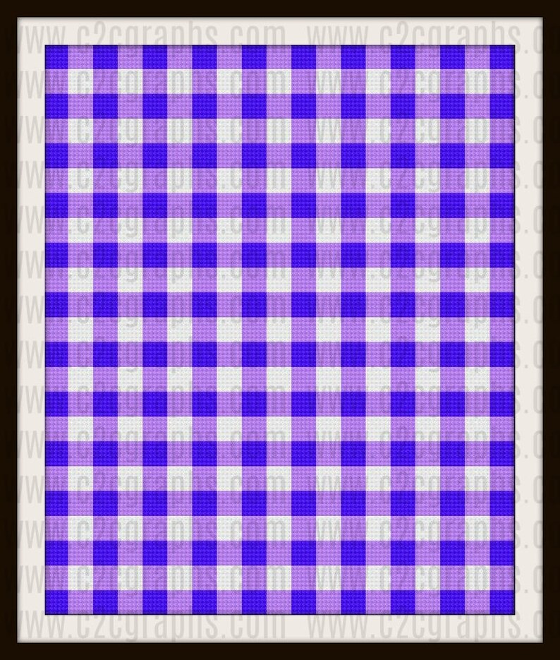 Gingham King Size Blanket C2C Crochet Pattern Written Row Etsy