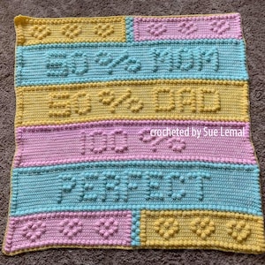 100 Percent Perfect Baby Afghan Bobble Stitch Crochet Pattern, Graph and Written row by row pattern for Bobble Stitch