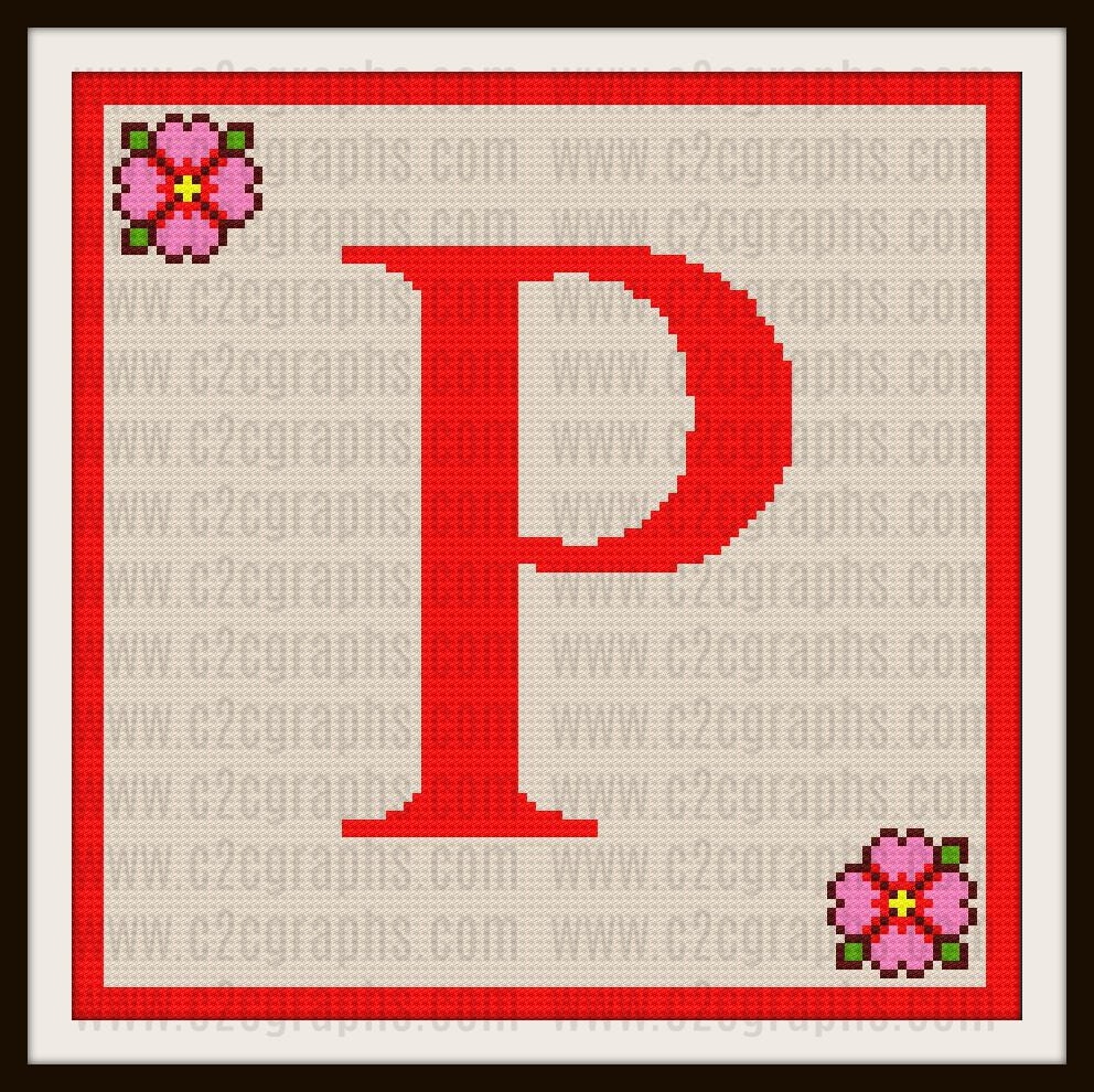 Download Letter P Flower Afghan, C2C Crochet Pattern, Written Row Counts, C2C Graphs, Corner to Corner ...