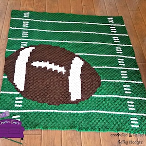 Football in Field Afghan C2C Crochet Pattern, Written Row Counts, C2C Graphs, Corner to Corner, Crochet Pattern, C2C Graph