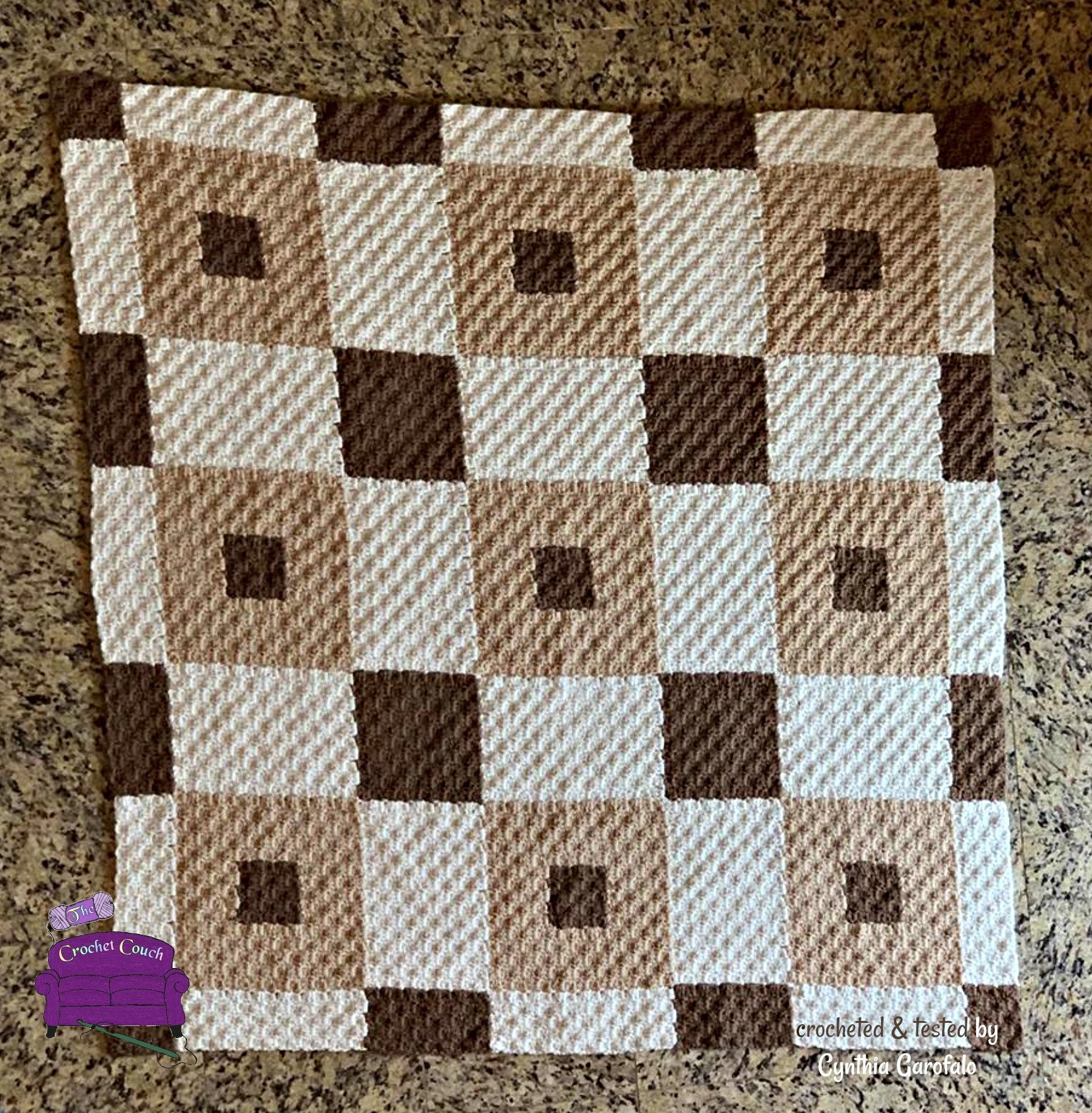 Laura Quilt Afghan C2C Crochet Pattern Written Row by Row Etsy