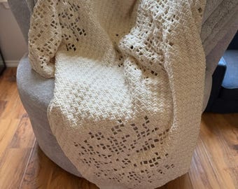 Snowflake Afghan Filet C2C Crochet Pattern, Graph and Written Row by Row Included