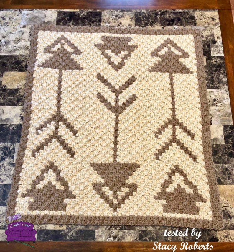 Tribal Baby Blanket C2C Crochet Pattern Written Row Counts Etsy