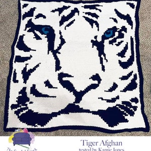 Tiger Afghan, Bobble Stitch Crochet Pattern, Written Row by Row, Color Counts, Instant Download, Graphgan Pattern, Graphgan