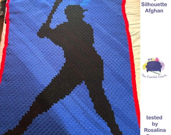 Baseball Player Afghan C2C Crochet Pattern, Written Row by Row, Color Counts, Instant Download, C2C Graph, C2C Pattern, Graphgan Pattern