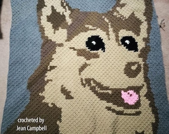 Corgi C2C Crochet Pattern, Written Row Counts, C2C Graphs, Corner to Corner, Crochet Pattern, C2C Graph
