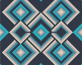 BoEd Blues Blanket, C2C Crochet Pattern, Written Row Counts, C2C Graphs, Corner to Corner, Crochet Pattern, C2C Graph