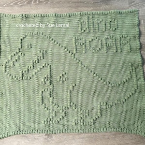 Dinosaur Afghan, Bobble Crochet Pattern, Graph and Written Row by Row Included